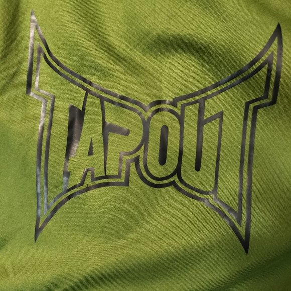 TAPOUT Mens Athletic Shorts Green Black Mixed Martial Arts Spellout, Small - Picture 7 of 7